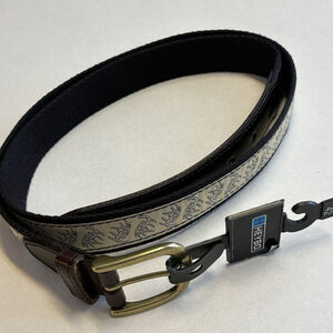 Heybo Outdoors Antlers Canvas Leather Belt Brown Tan Size 42 New